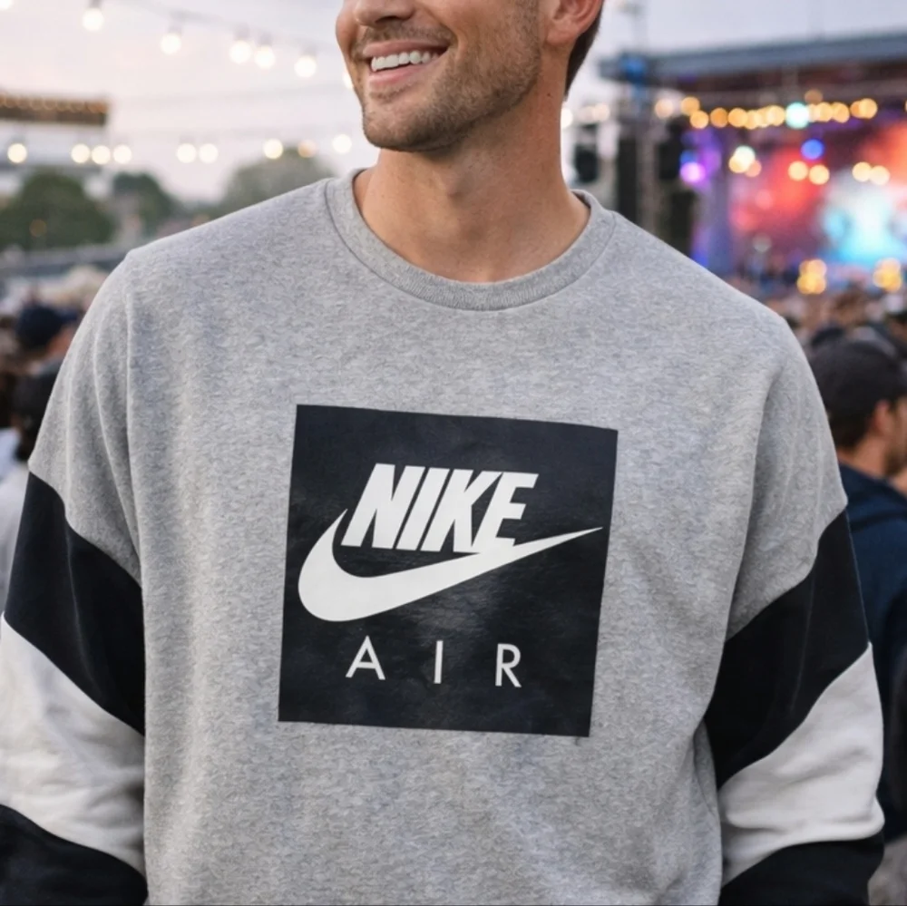 Nike Air Gray Pullover Sweater Size Large